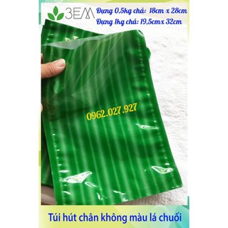 LÁ CHUỐI GIẢ DẠNG TÚI/ TÚI HÚT CHÂN KHÔNG LÁ CHUỐI TIỆN LỢI GÓI CHẢ LỤA, GIÒ CHẢ