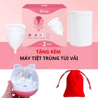 Cốc nguyệt san Lincup Kèm Máy tiệt trùng hơi nước Cốc tiệt trùng Túi vải