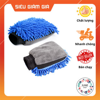 Khăn lau ô tô - Găng tay san hô - Bao tay lông cừu rửa xe hơi, xe máy, lau chùi tiện ích mọi bề mặt làm sạch