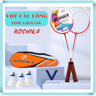 Combo 2 vợt cầu lông boshika tặng kèm 3 quả cầu