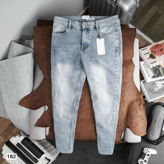 Quần jean nam slimfit xuất xịn co giãn ống ôm nhẹ 3 màu trơn