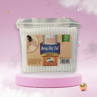 Tăm bông ngoáy tai cao cấp gói 100 que (tăm dày)