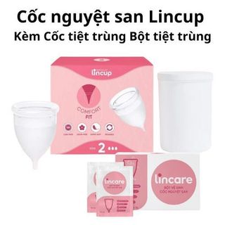 Cốc Nguyệt San Lincup Chính Hãng Nhập Khẩu Mỹ Cốc tiệt trùng 6 gói Bột tiệt trùng