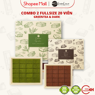 Socola tươi Chocoline Combo 2 Hộp Fullsize Vị Matcha Trà Xanh & Dark - Hàng Chính Hãng