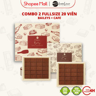 Combo 2 Hộp Socola Tươi Nama Nguyên Chất Chocolate Vị Kem Sữa Bailey & Vị Cà Phê - 40 Viên