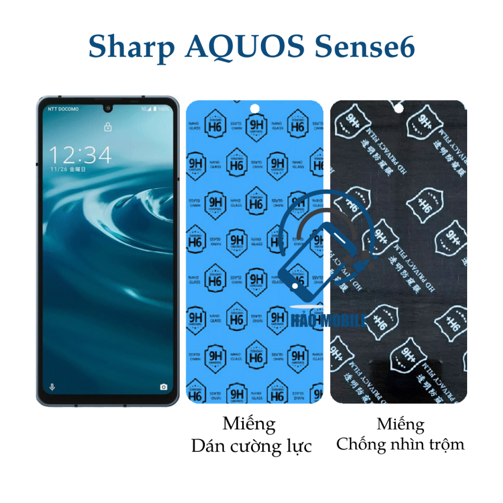 Dán cường lực dẻo nano Sharp AQUOS Sense6 ( trong suốt và chống nhìn trộm )