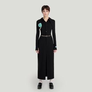 DEAR JOSÉ - Đầm midi tay dài SCARLET vải jersey đen