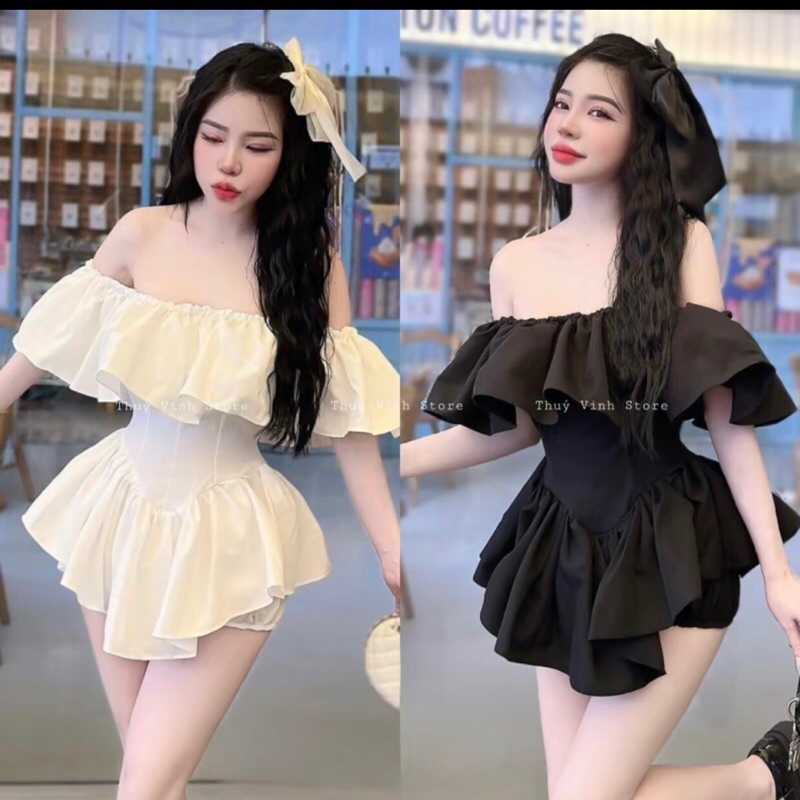 JUMSUITS TRỄ VAI BÈO NGỰC BABY ĐI CHƠI KÈM QUẦN