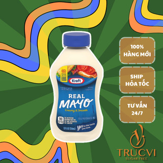 Sốt Mayo không đường Kraft lọ 354ml( eat clean, keto, ăn kiêng, gymer)