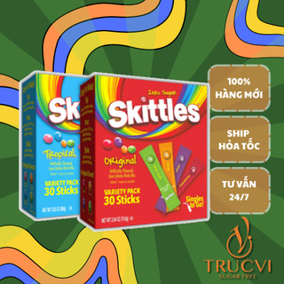 Bột pha nước trái cây không đường Skittles ( người ăn kiêng. Eat clean, keto, low carb, tiểu đường, das)