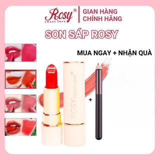  Son Sáp Lì Rosy Sweet Love Không Chì, Son Lì Không Trôi, An Toàn Cho Mẹ Bầu, Mịn Môi