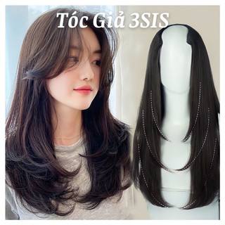 Tóc giả kẹp thẳng LAYER dải 4 phím, tóc giả tỉa sóng layer dài 45CM thẳng