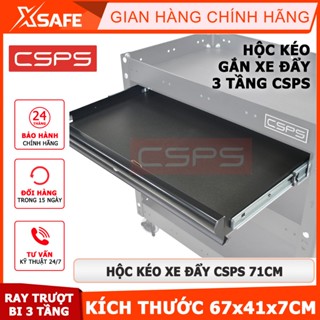 HỘC KÉO GẮN XE ĐẨY CSPS 71cm Sơn tĩnh điện màu ĐEN/ĐỎ tùy chọn, ray trượt bi 3 tầng, tải trọng lên đến 45kg