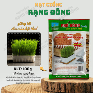 Hạt giống Mầm Lúa Mạch (100g~1000 hạt) (Cỏ Lúa Mì) Dễ Trồng, Thơm, Ngọt (gói 100 gr) - Hạt giống Phú Nông