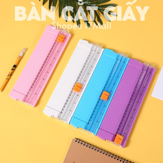 Bàn cắt giấy khổ A4 có sẵn lưỡi dao và thước đo, cắt được giấy 300gsm