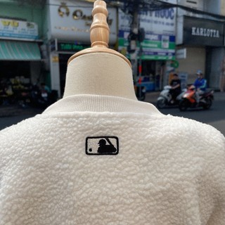 [Chính Hãng] Áo Sweater M - l - b Lông Logo Ny - White - Code: 3AMTEC616