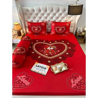 Mẫu Cưới. Bộ ga giường thun Latico siêu lạnh Lụa (áo gối ôm khoá kéo)