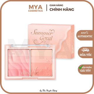 Phấn má dasique 2 ô blending layer cheek #01 summer coral - mya cosmetics