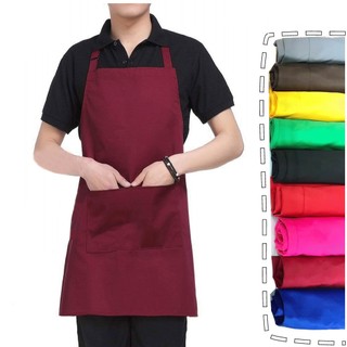 Tạp dề yếm trơn cao cấp đủ màu vải kaki cotton