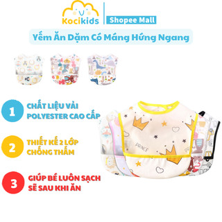 Yếm cho bé ăn dặm có máng hứng ngang siêu chống thấm siêu nhanh
