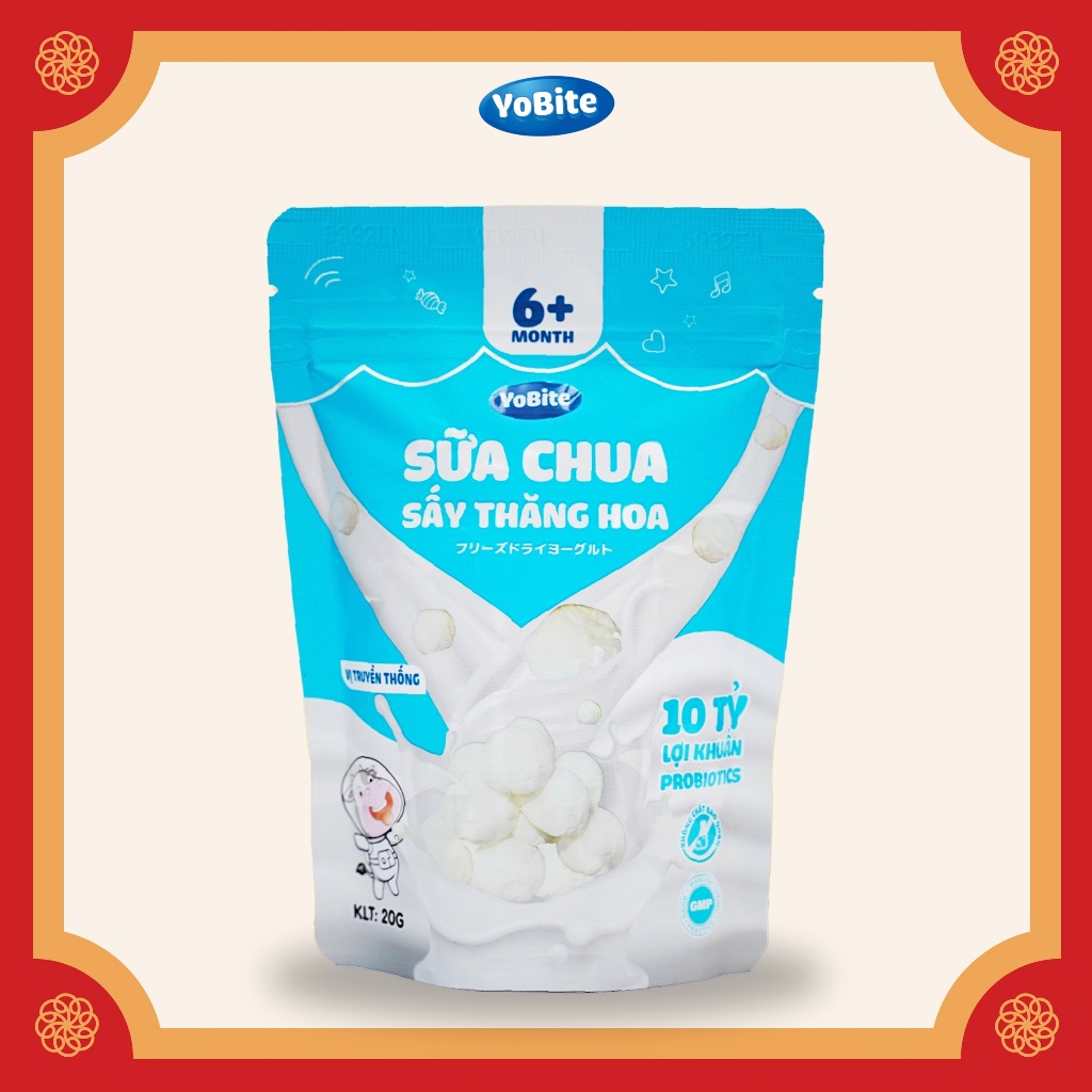 Sữa chua khô ăn dặm YoBite Kids vị truyền thống - Hỗ trợ tiêu hóa, ngừa biếng ăn