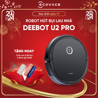 Robot hút bụi lau nhà thông minh Ecovacs Deebot U2 Pro -Lực hút 1600Pa_ Bản Quốc Tế_Hàng chính hãng