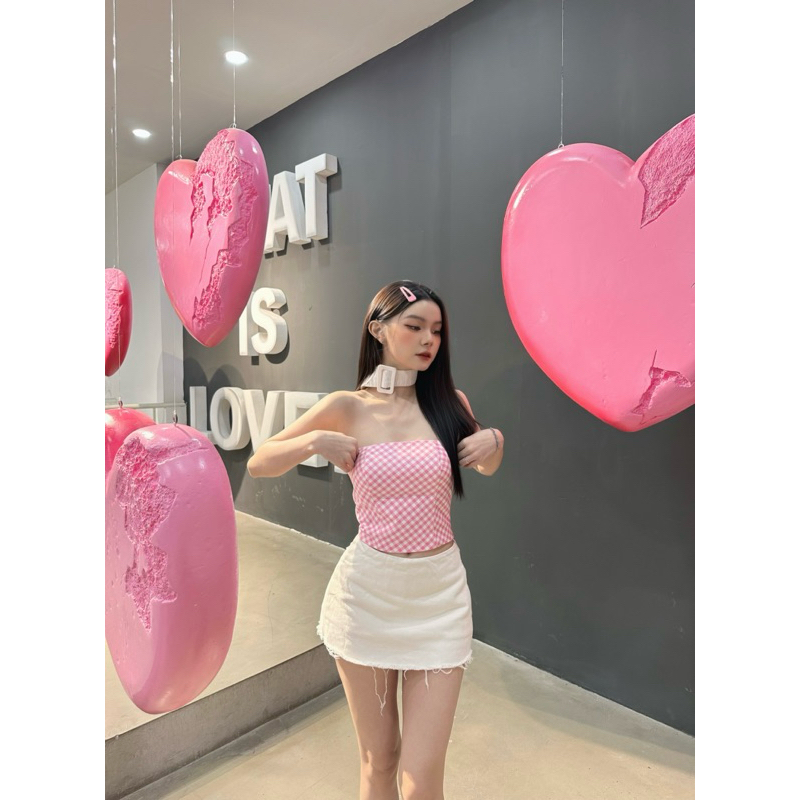 ÂME.STUDIO | Áo quây cúp ngực caro Maris Croptop