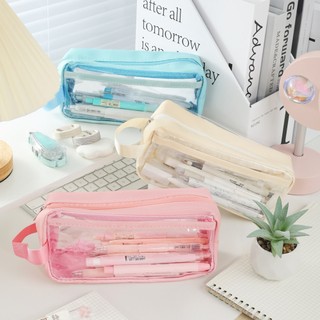 Túi đựng bút Học sinh trong suốt kiểu dáng Hàn Quốc- Hộp bút size lớn TUI399-TUI199