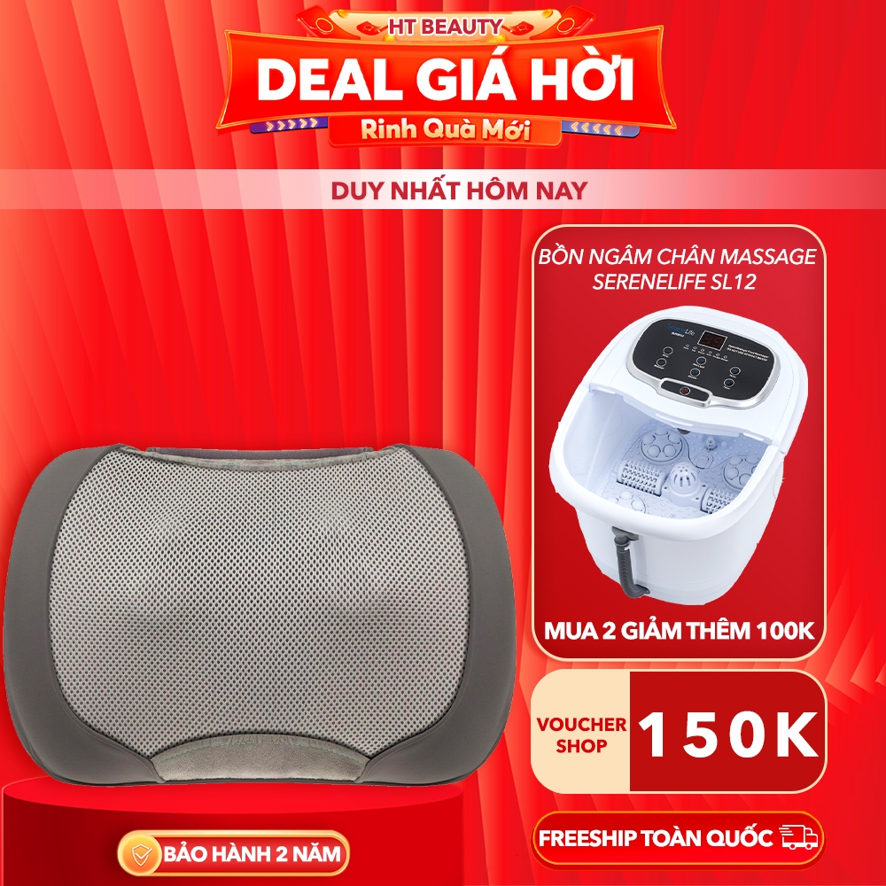 Gối massage kèm nhiệt công nghệ Shiatsu 3D HoMedics SP 100H-GB HT Beauty