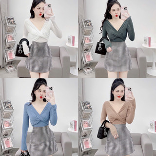 Áo Thun Xoắn Ngực Tay Dài Thun Nhũ Kim Tuyến Freesize Đi Tiệc Sang Chảnh