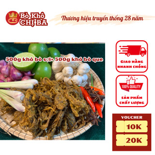 Combo bò khô 500g cục + 500g sợi khô bò tây nguyên chị ba gia lai thịt bò khô ăn ngon đồ ăn vặt vệ sinh đặc sản đà nẵng