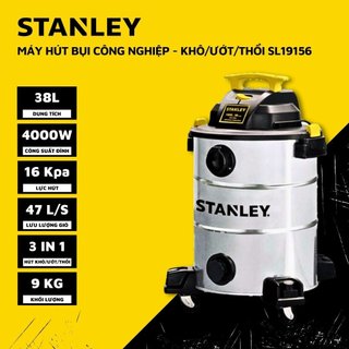 Máy hút bụi Công Nghiệp ( 38L – 5.5HP ) Stanley SL19156  Hút khô, Ướt , Thổi - Hàng chính hãng