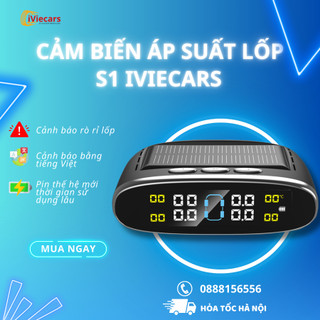 Cảm Biến Áp Suất Lốp Ô Tô Van Ngoài S1 Chính Hãng IViecars Cảnh Báo Giọng Nói, Sạc Năng Lượng Mặt Trời Màn Hình LCD