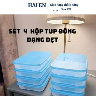 Set 4 hộp Tup đông dạng dẹt 650ml/ hộp