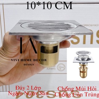 ( 10*10 - 12*12 - 15*15 CM ) Phễu Thoát Sàn , Ga Thoát Nước , Thu Sàn Nhà Tắm Chống Mùi Hôi , Côn Trùng INOX304 V001-10