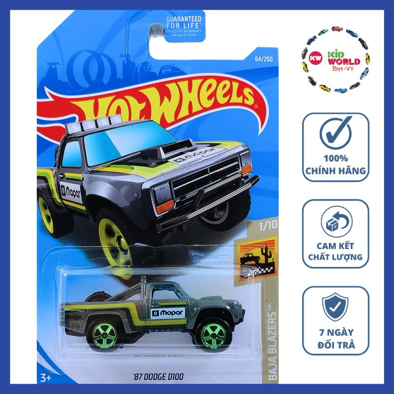 Xe mô hình Hot Wheels basic Bán tải '87 Dodge D100 FYF47.