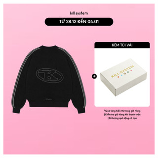 Áo khoác Kill System cardigan form boxy Sohee màu đen logo chữ K chất vải nỉ bông phong cách unisex