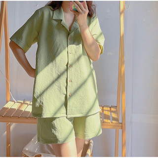 Bộ pyjama đũi xốp cao cấp pastel