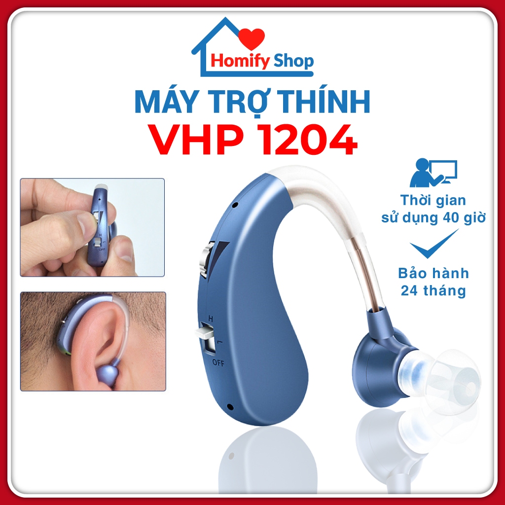 Máy trợ thính đeo vành tai VHP 1204, tai nghe trợ thính không dây cho người già,âm lượng lớn, 4 mức điều chỉnh