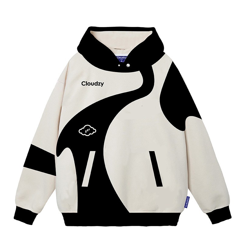 Áo hoodie nam nữ local brand unisex cặp đôi nỉ ngoại cotton form rộng có mũ xám đen dày oversize CLOUDZY HD DAIRY COW