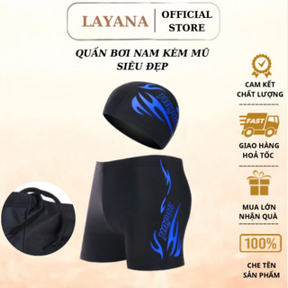 Set quần + mũ cho nam đi bơi đi biển LAYANA STORE chất liệu co giãn 4 chiều kiểu dáng thể thao có size LAYANA Store