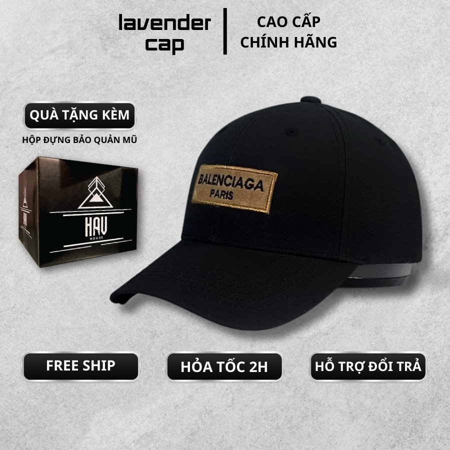 Nón mũ lưỡi trai Bal.en.cia.ga Pa.ris đen free size dành cho cả nam và nữ cực chất đầy đủ hộp
