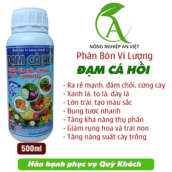Phân bón Đạm Cá Hồi 500ml Kích rễ, đâm chồi, cứng cây, lớn trái, tạo màu sắc, nguyên liệu ngoại nhập