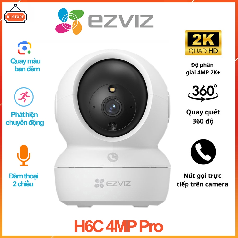 Camera WiFi 4MP Quay Quét EZVIZ H6C Pro 2K+ Có Màu Ban Đêm