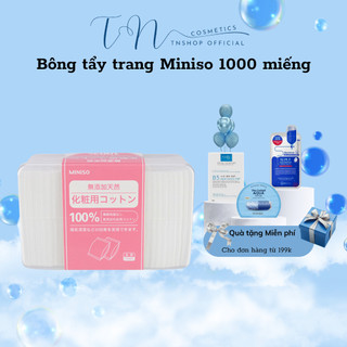 Bông tẩy trang miniso 1000 miếng, bông đắp toner miniso