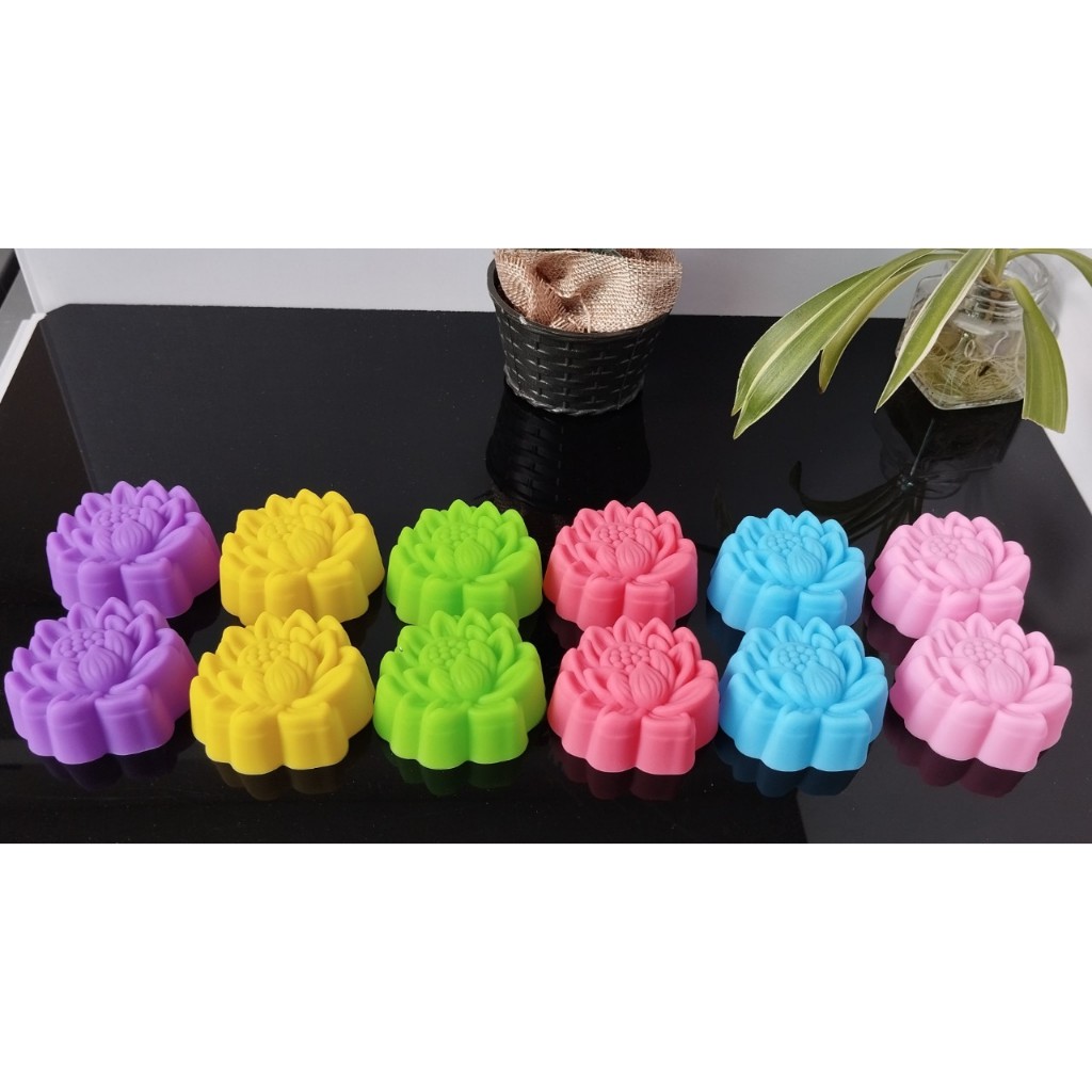 Khuôn silicone làm rau cau, bánh da lợn, kẹo dẻo hình HOA SEN