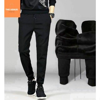 Quần nỉ lót lông nam, quần jogger nam cạp chun bo gấu siêu ấm ôm gọn đại hàn từ 50 kg đến 80kg - Venus Store