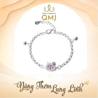Lắc Tay Bạc Nữ Đẹp Qmj Q418 Bé Gái Mèo Đáng Yêu Cao Cấp