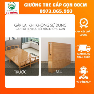 Giường tre đa năng, giường gấp gọn tiện lợi kích thước 80x190cm