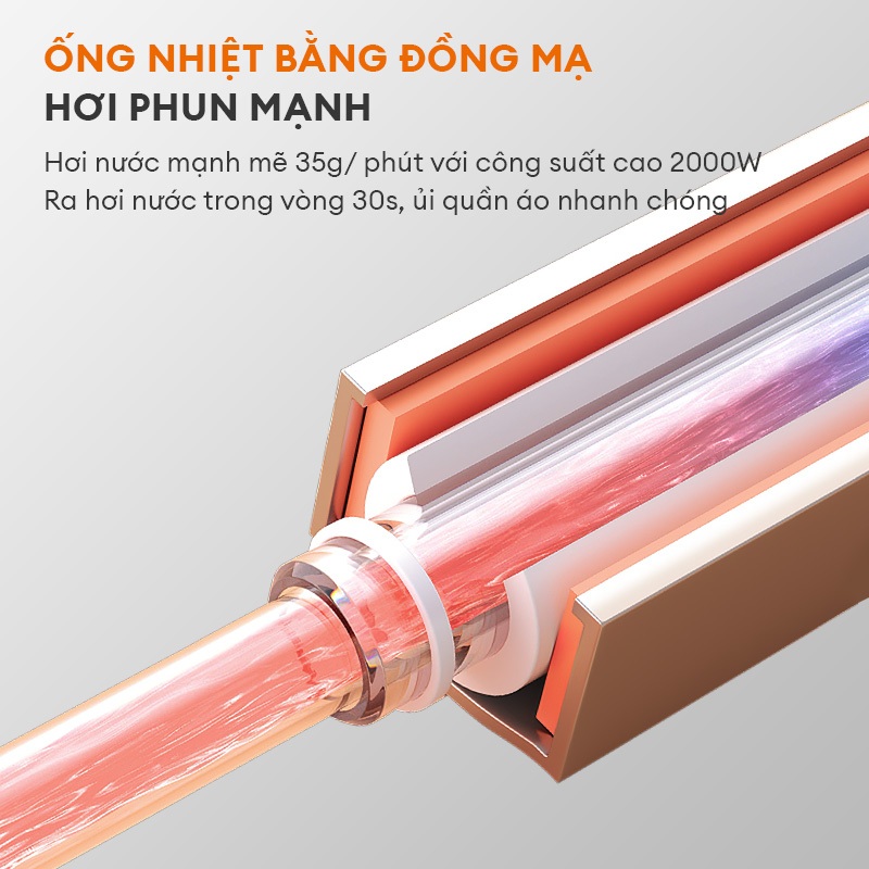 Bàn ủi hơi nước dạng đứng Gaabor GS2000M-PK01A công suất 2000W tạo hơi nước nhanh 30s